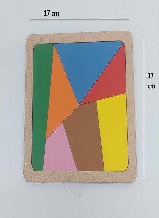 Tantrums Wooden Educational Tangram Puzzle Board, Square Shape, Multi-Colored Geometric Pieces, Learning Toy for Kids, Creative Problem Solving Game - Image 3
